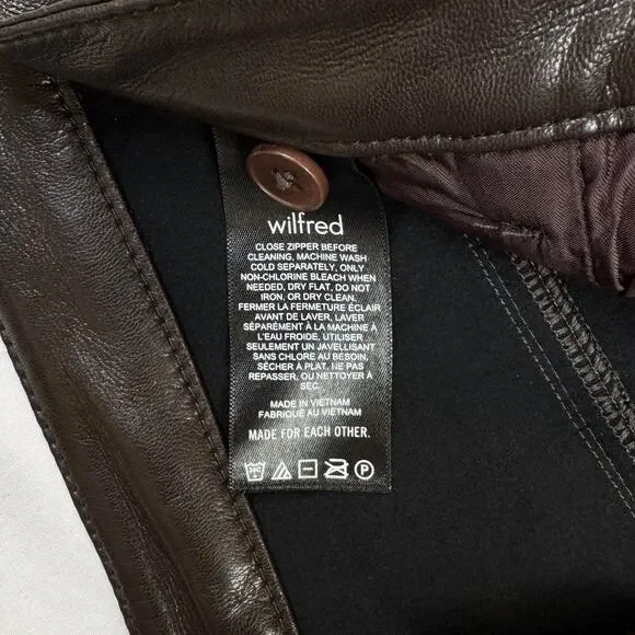Wilfred Aritzia Brown Faux Leather Flare Pants Women's 8 Y2K 90s Bootcut Concert - Picture 11 of 16